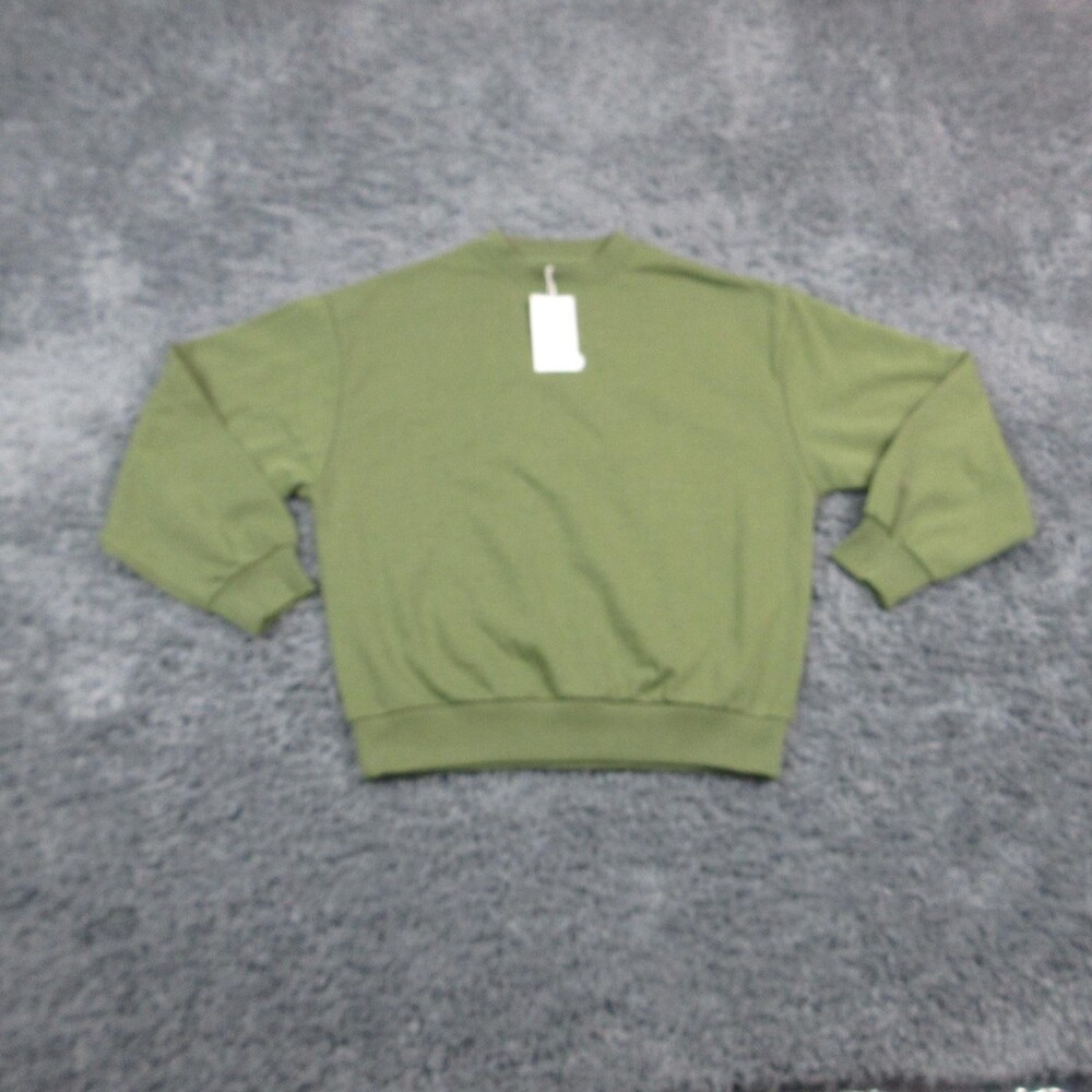 Lately Lounge The Label Sweatshirt Womens Small Green Crewneck Pullover NWT